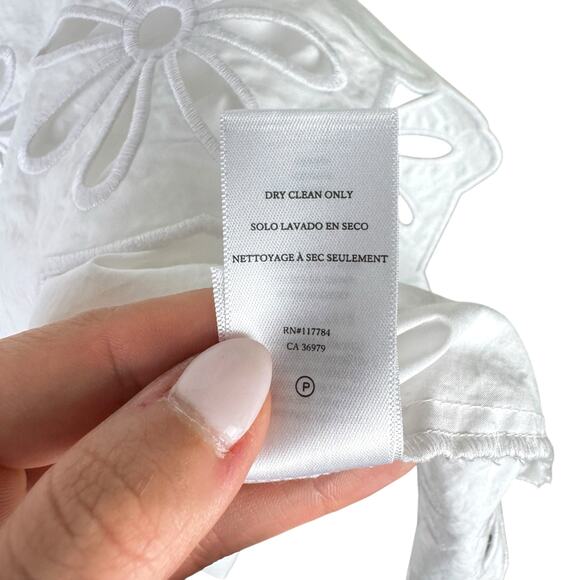 Rails Arielle White Eyelet Cotton Blend Short Sleeve Mini Layered Ruffle Dress - Picture 16 of 16